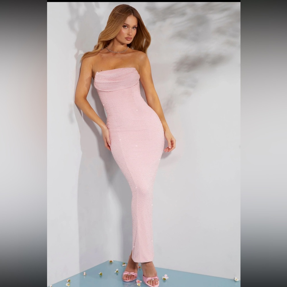 Elegant Pink Strapless Dress